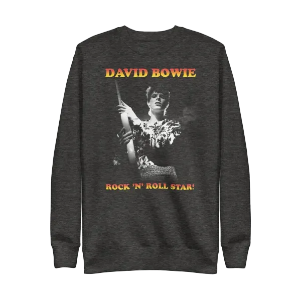 David Bowie Rock N Roll Star! Black & White Design Crewneck Sweatshirt