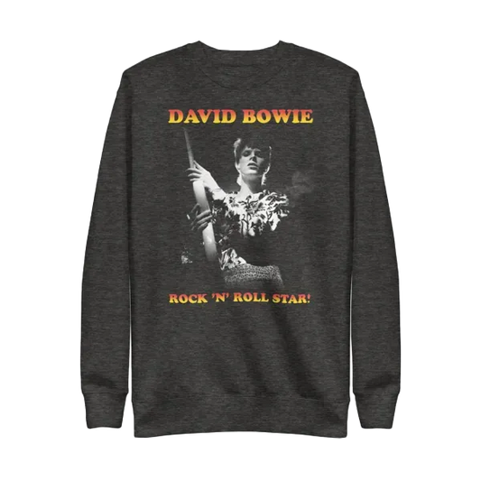 David Bowie Rock N Roll Star! Black & White Design Crewneck Sweatshirt