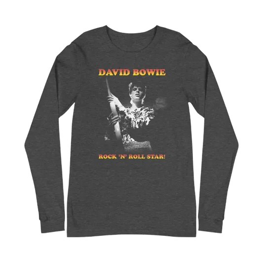 David Bowie Rock N Roll Star! Black & White Design Longsleeve T-Shirt