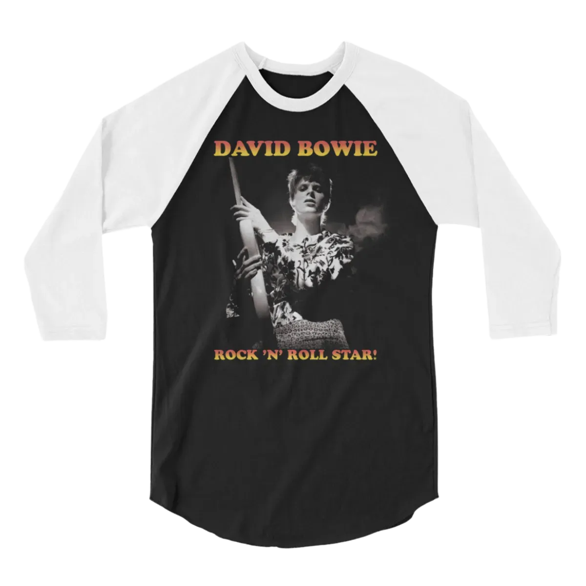 David Bowie Rock N Roll Star! Black & White Design Raglan T-Shirt