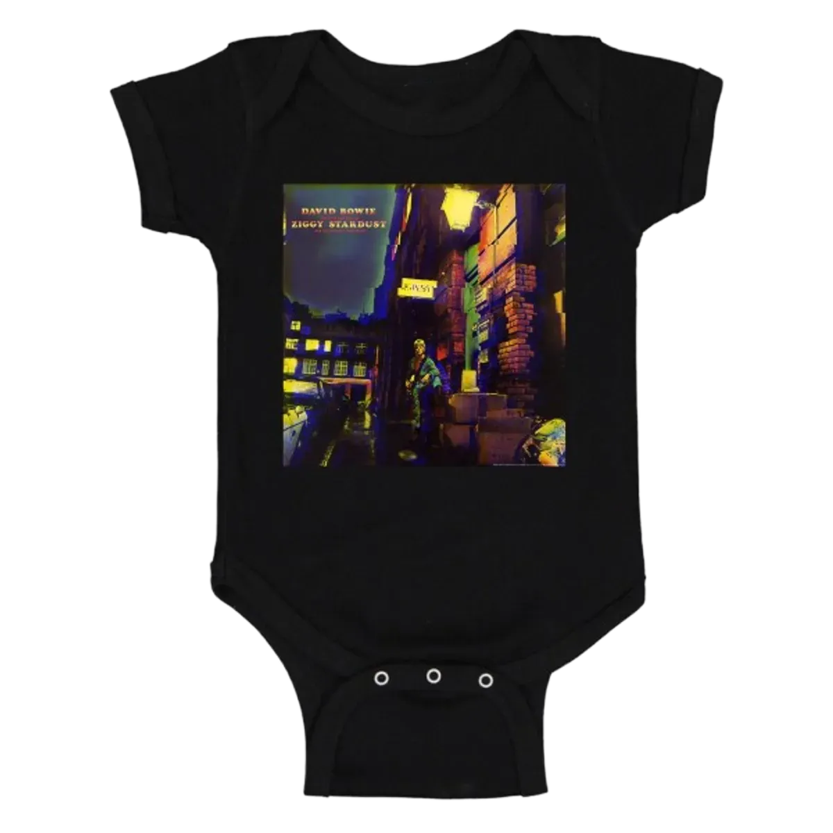 David Bowie Ziggy Opal Logo Newborn/Infant Onesie