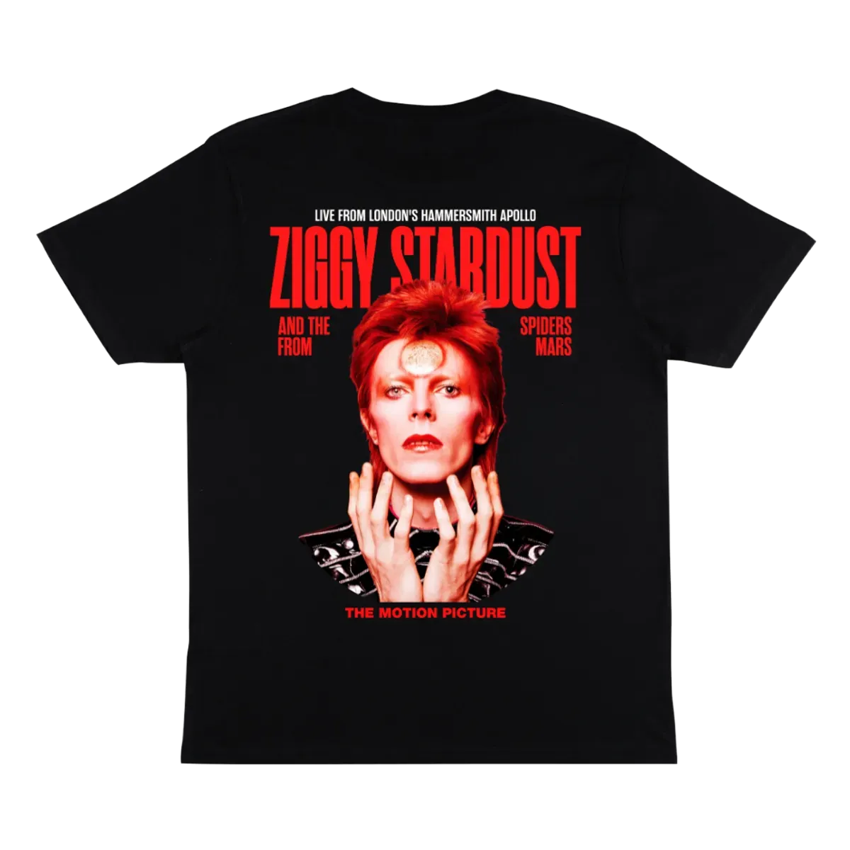 David Bowie Ziggy Stardust and The Spiders From Mars Motion Picture Red Design T-Shirt