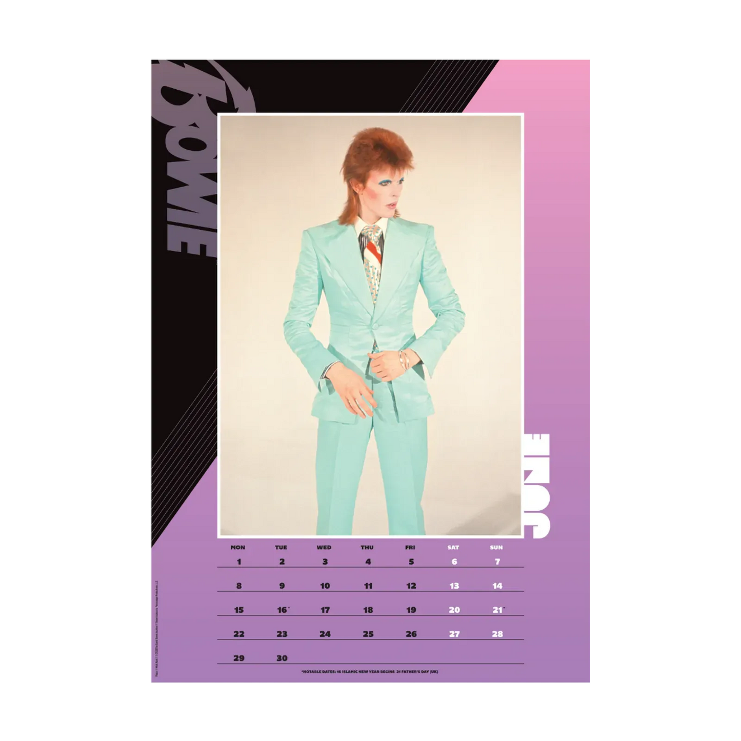 Bowie 16 Month A3 2026 Calendar