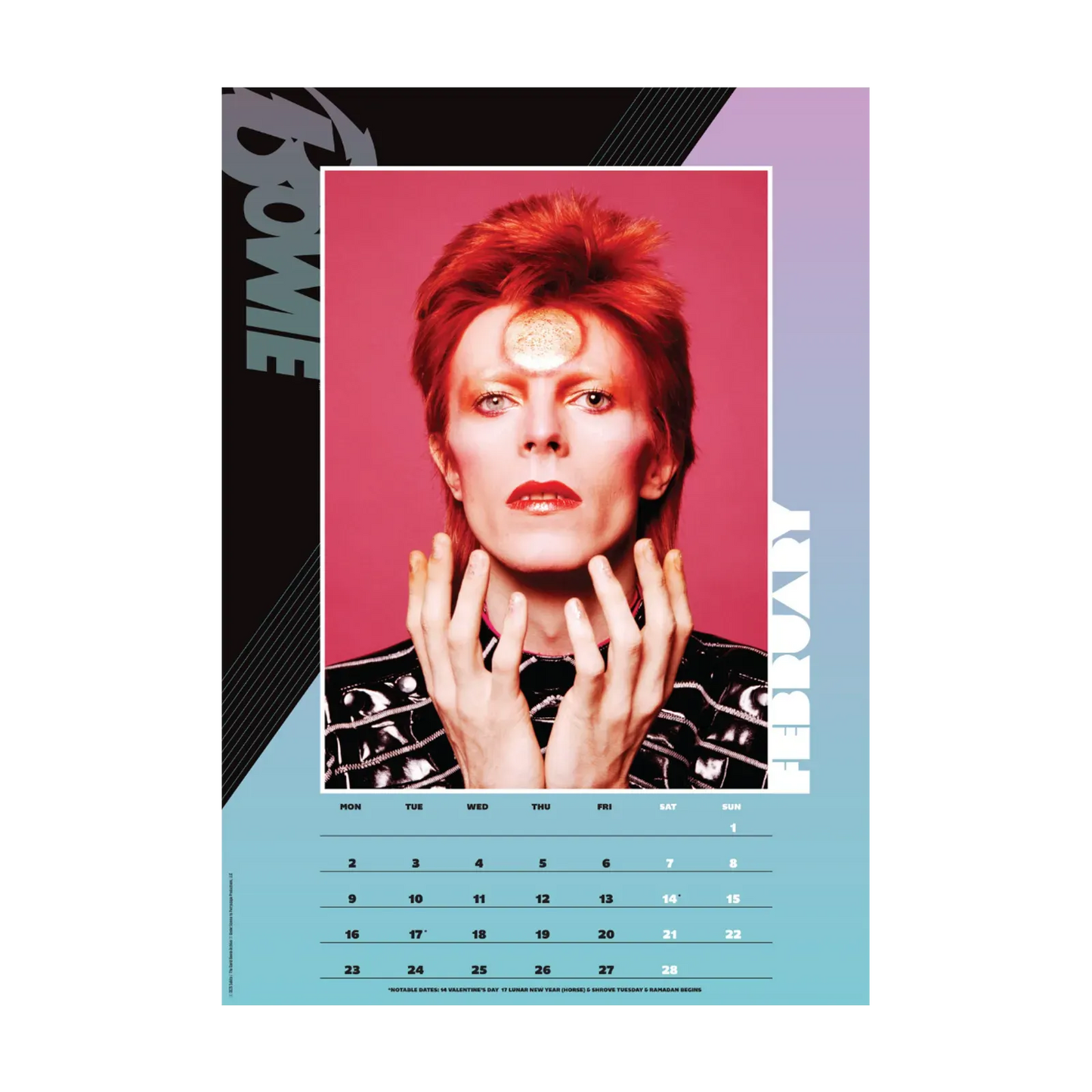 Bowie 16 Month A3 2026 Calendar