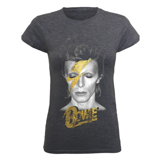 David Bowie Aladdin Sane Gold Bolt Womens Tee