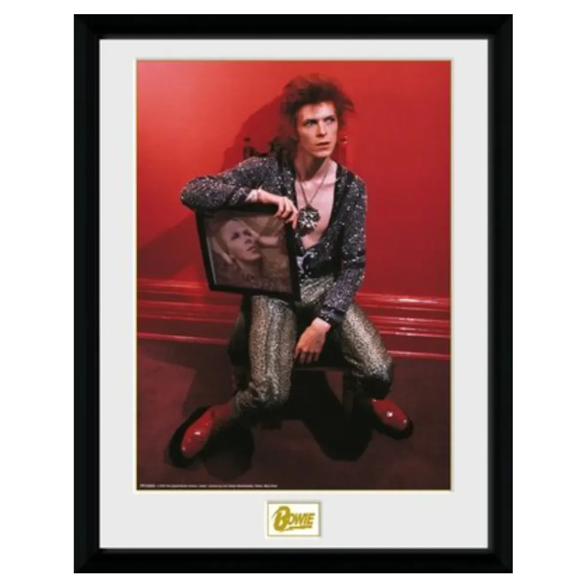 David Bowie Chair 12"x16" Framed Print
