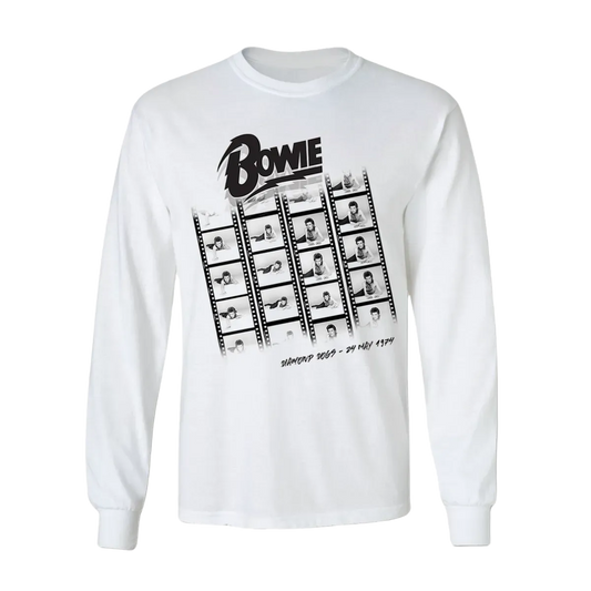 David Bowie Diamond Dogs Film Roll Long Sleeve White T-Shirt