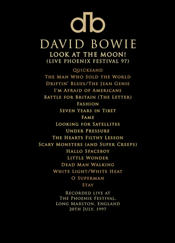 David Bowie Phoenix Festival '97 Black T-shirt