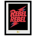 David Bowie Rebel Rebel Logo 12"x16" Framed Print