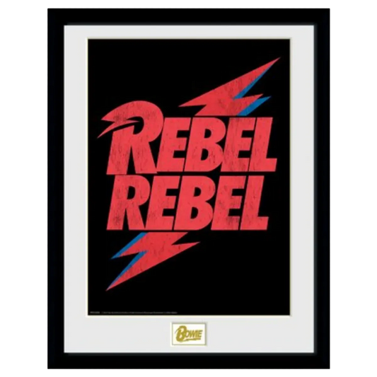 David Bowie Rebel Rebel Logo 12"x16" Framed Print