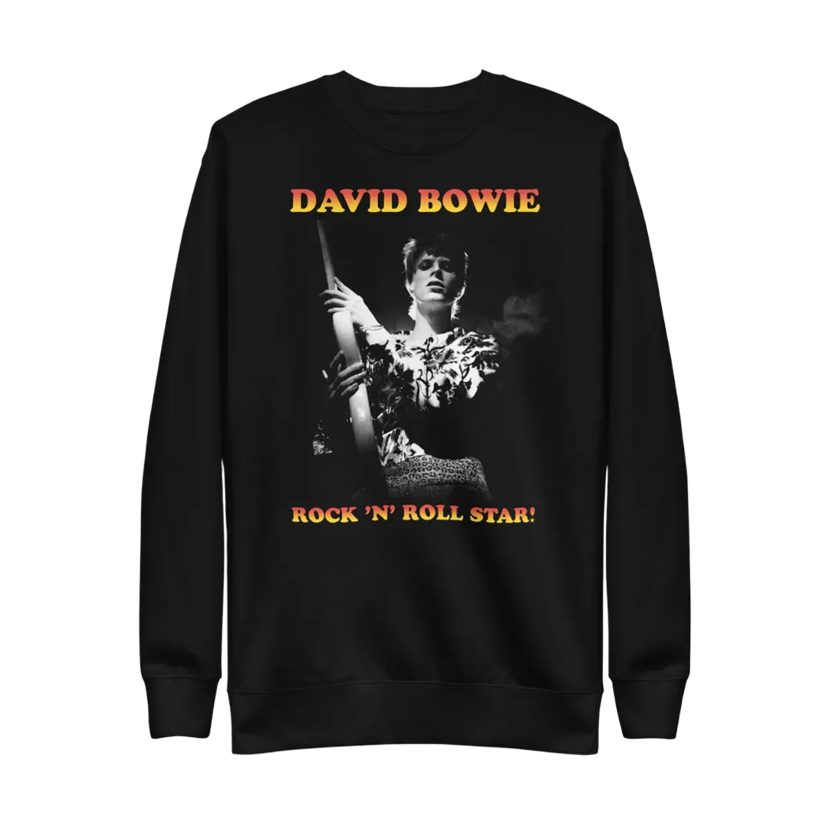 David Bowie Rock N Roll Star! Black & White Design Crewneck Sweatshirt