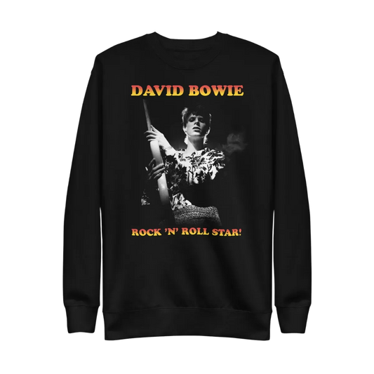 David Bowie Rock N Roll Star! Black & White Design Crewneck Sweatshirt