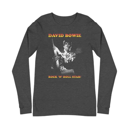David Bowie Rock N Roll Star! Black & White Design Longsleeve T-Shirt