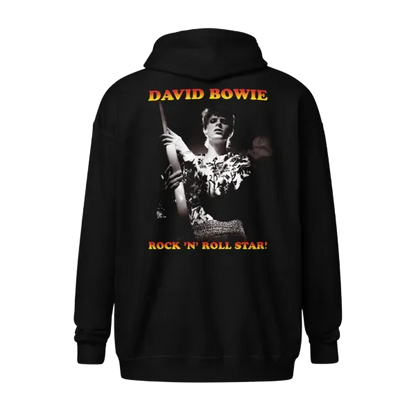 David Bowie Rock N Roll Star! Black & White Design Zip Hoodie