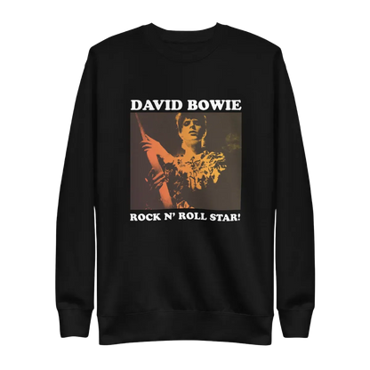 David Bowie Rock N Roll Star! Gold Design Crewneck Sweatshirt