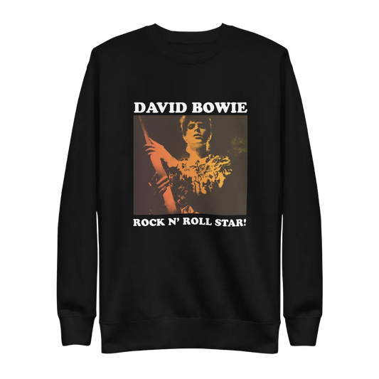 David Bowie Rock N Roll Star! Gold Design Crewneck Sweatshirt