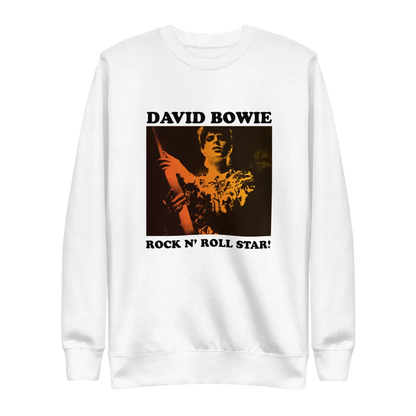 David Bowie Rock N Roll Star! Gold Design Crewneck Sweatshirt