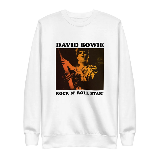David Bowie Rock N Roll Star! Gold Design Crewneck Sweatshirt