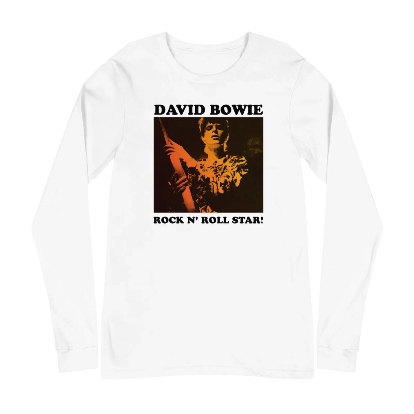 David Bowie Rock N Roll Star! Gold Design Longsleeve T-Shirt