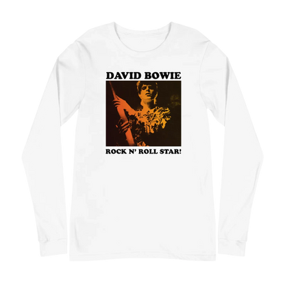 David Bowie Rock N Roll Star! Gold Design Longsleeve T-Shirt