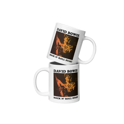 David Bowie Rock N Roll Star! Gold Design Mug