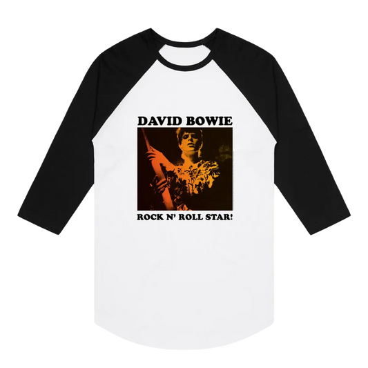David Bowie Rock N Roll Star! Gold Design Raglan T-Shirt