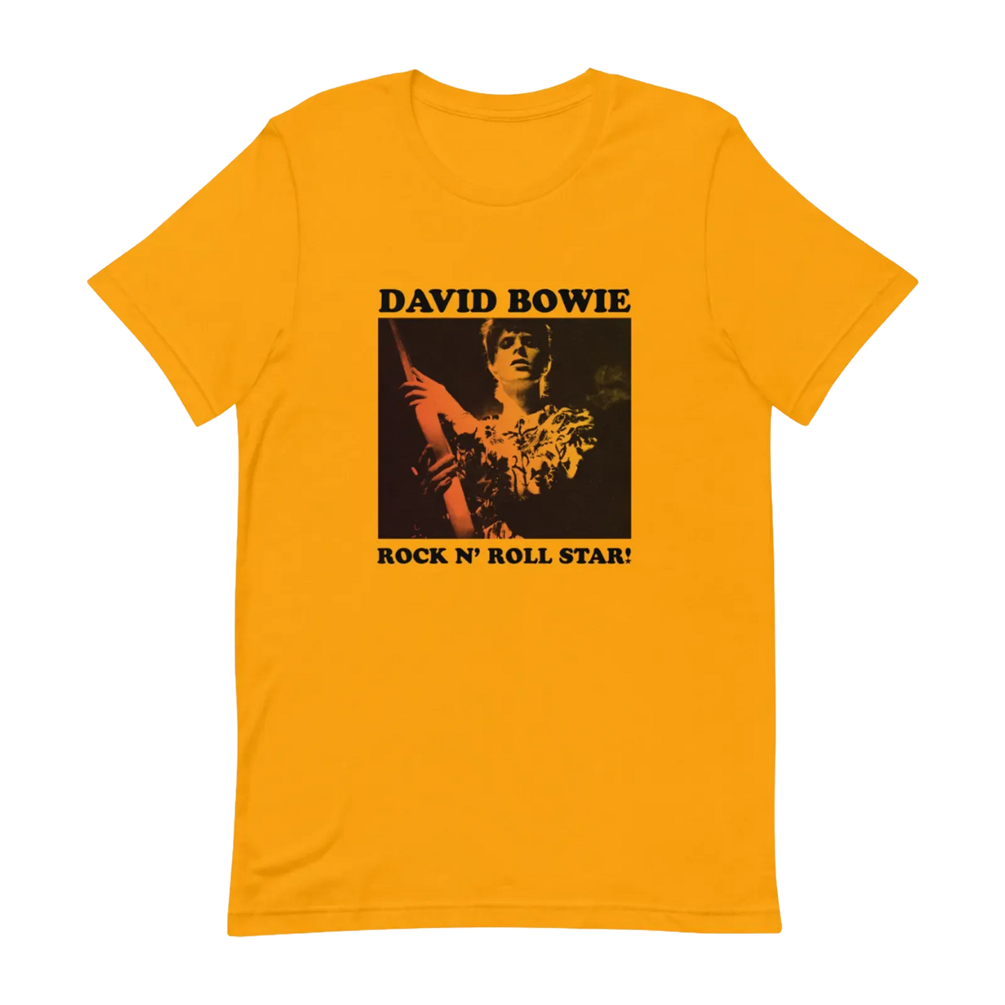 David Bowie Rock N Roll Star! Gold Design T-Shirt