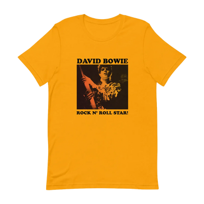 David Bowie Rock N Roll Star! Gold Design T-Shirt