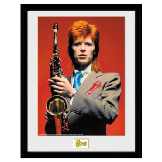David Bowie Saxophone 12"x16" Framed Print