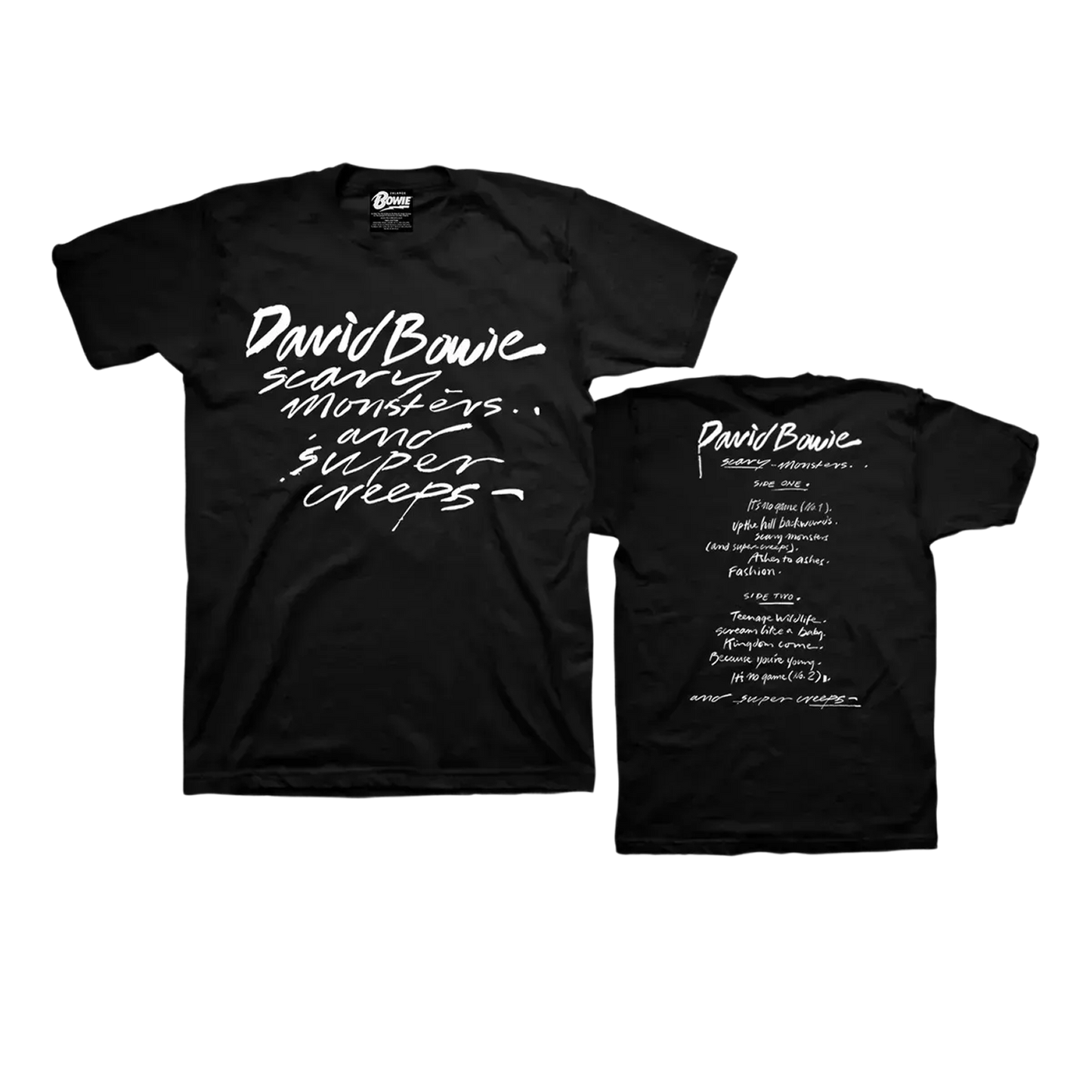 David Bowie Scary Monsters Mens Black T-Shirt