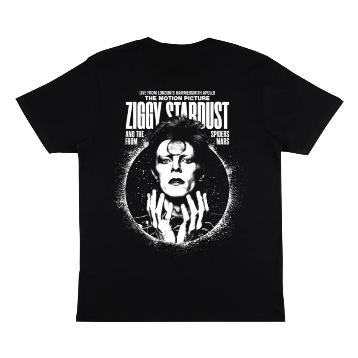 David Bowie Ziggy Stardust and The Spiders From Mars Motion Picture Black and White T-Shirt