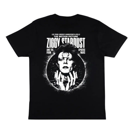 David Bowie Ziggy Stardust and The Spiders From Mars Motion Picture Black and White T-Shirt