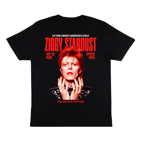David Bowie Ziggy Stardust and The Spiders From Mars Motion Picture Red Design T-Shirt