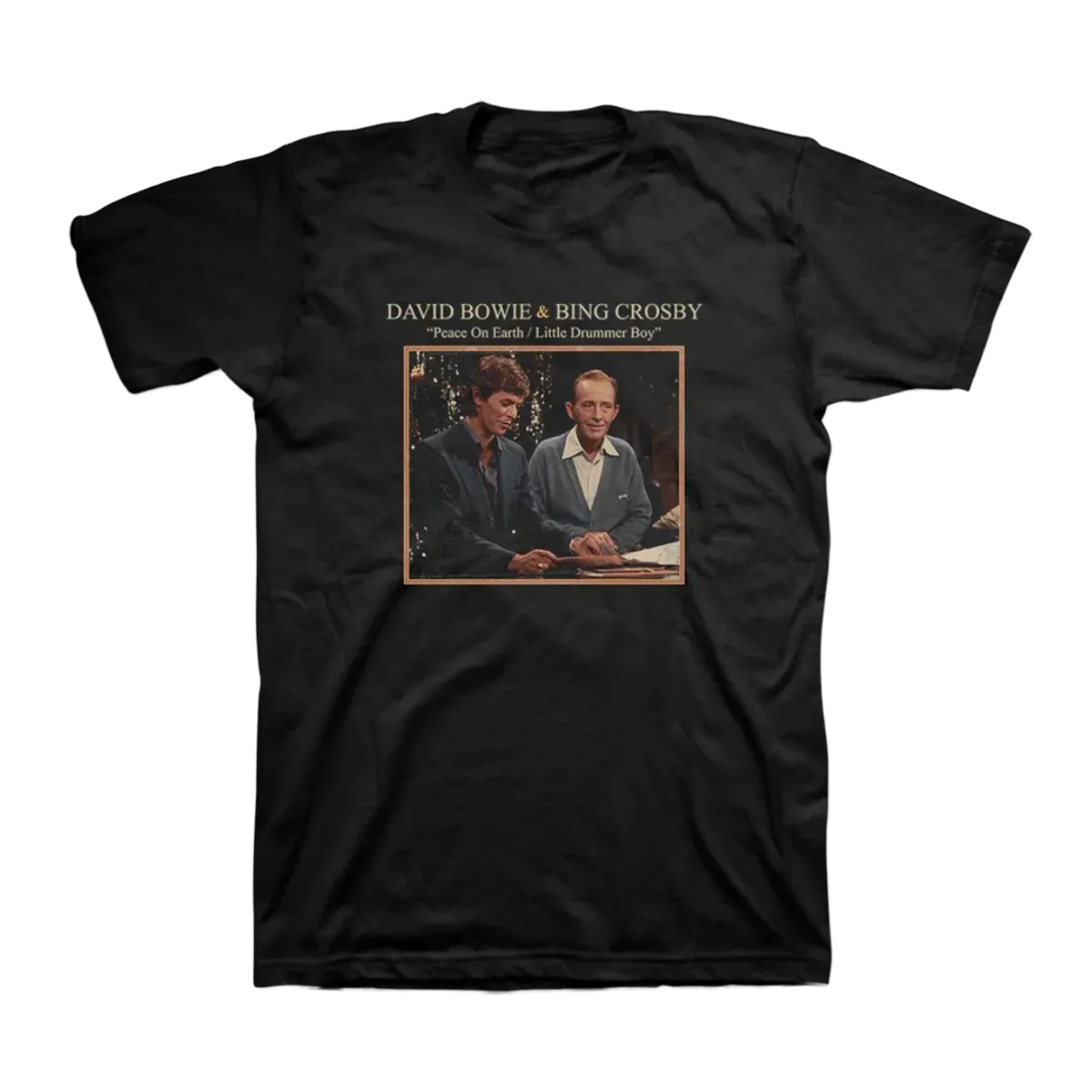 David Bowie & Bing Crosby "Peace On Earth" Black T-shirt
