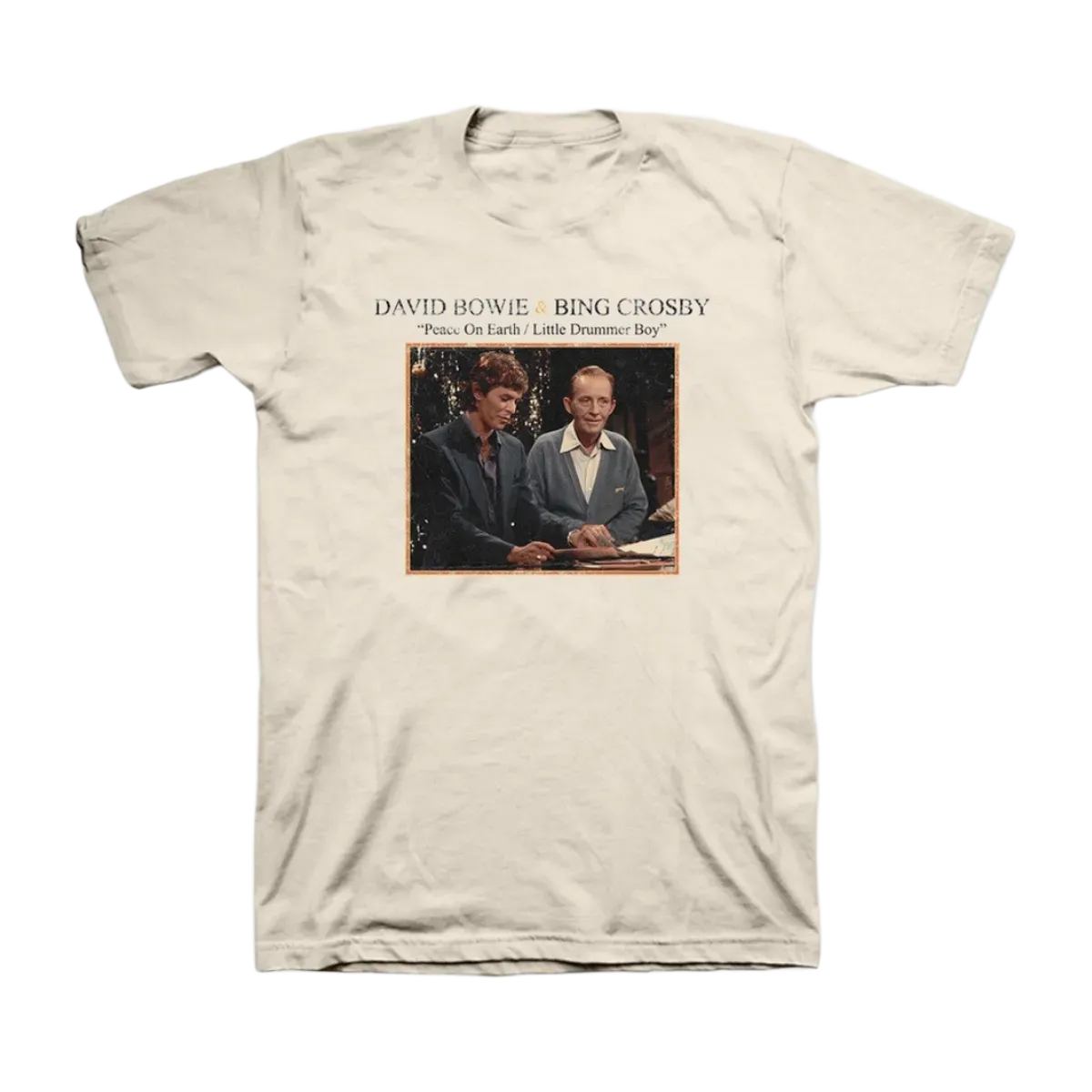 David Bowie & Bing Crosby "Peace On Earth" Natural T-shirt