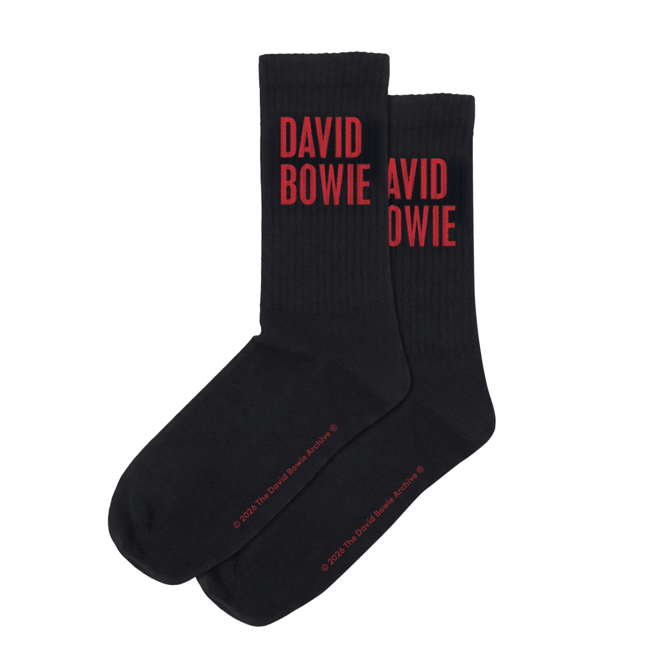 David Bowie Red Text Socks*