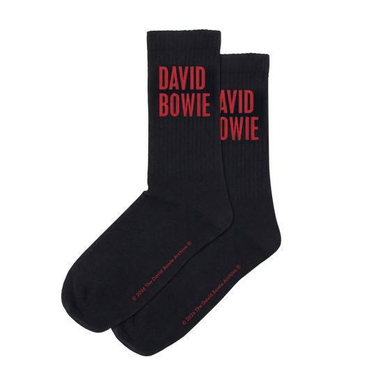 David Bowie Red Text Socks*